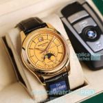 Swiss Replica Patek Philippe Complications Watch Yellow Gold Moonphase Dial